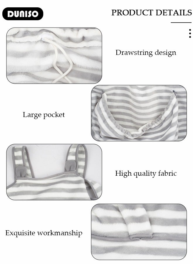 DUNISO Pet Carrier Apron with Sleeping Pocket, Soft Warm Breathable Large Pocket Cat Carrier Apron,Kitten Sleeping Bag, Vest Pet Bag for Indoor Outdoor Travel, Hands-free Bag for Holding Pet Puppy Cat - Image 3