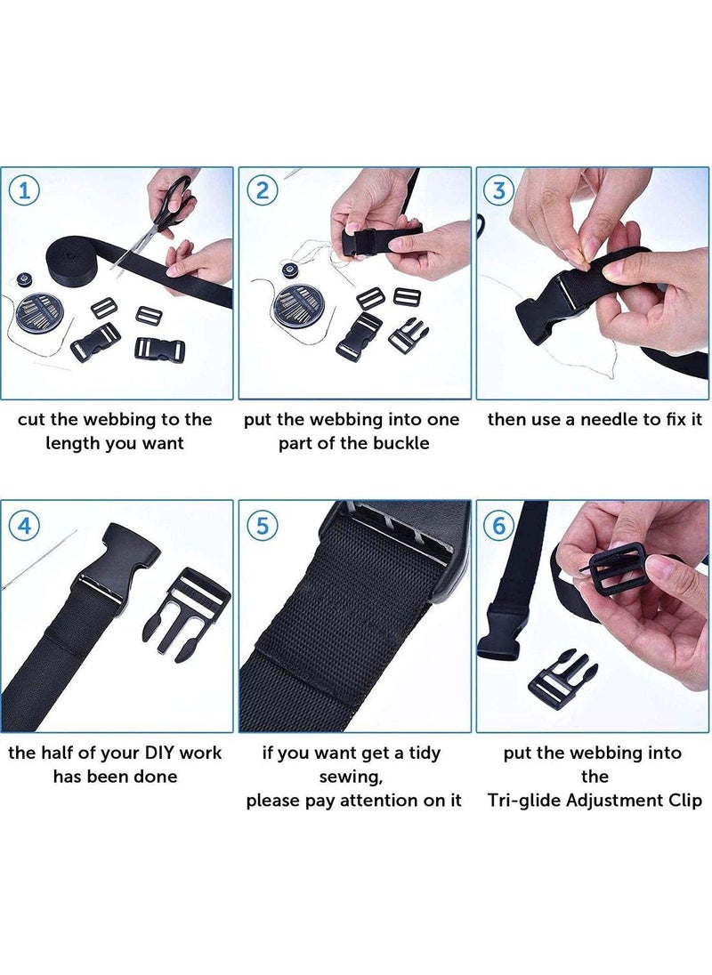 DIY Crafts DIY DIYC11742 Crafts Flat Side Release Buckles TriGlide Slides As Choice Meter Buckle TriGlide SlideWebbing 3 inch Sets 1 Buckle 1 TriGlide Slide 1mtr Webbing  - Image 3