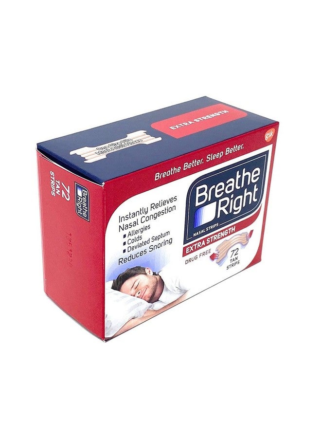 Breathe Right Extra Nasal Strips, 72 Count, 2 Pack