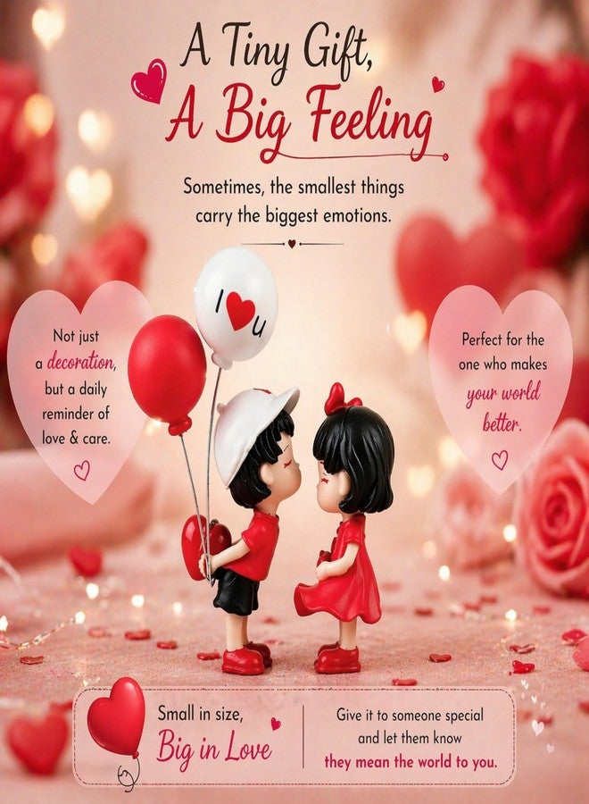 SARTE Decorative Items for Living Room Romantic Couple Showpiece for Home Decor Cute Love Figurine Car Dashboard Decoration Items Table & Shelf Decoration Gift for Wife, Girlfriend, Husband - Image 3