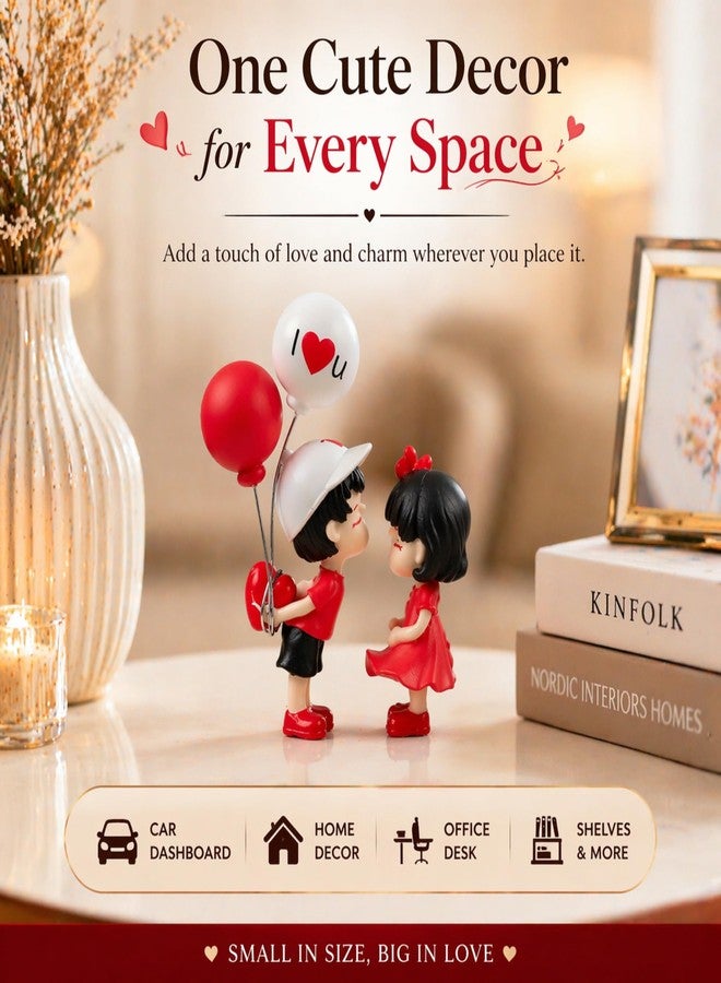 SARTE Decorative Items for Living Room Romantic Couple Showpiece for Home Decor Cute Love Figurine Car Dashboard Decoration Items Table & Shelf Decoration Gift for Wife, Girlfriend, Husband - Image 5