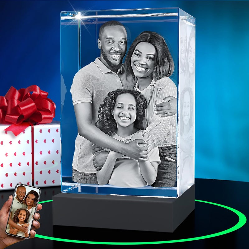 Artpix 3D Premium Crystal Photo Higports for Women زوجة MEN MOM DAD HER HES GREAT FELLICHED MISTED مع صورتك الخاصة - Image 1