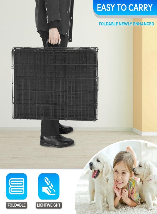 FDW Dog Crate for Small Dogs 18 Inch Folding Metal Wire Pet Cage Single Door W/Divider Panel Indoor Outdoor Kennel Leak-Proof Plastic Tray,Black - Image 4