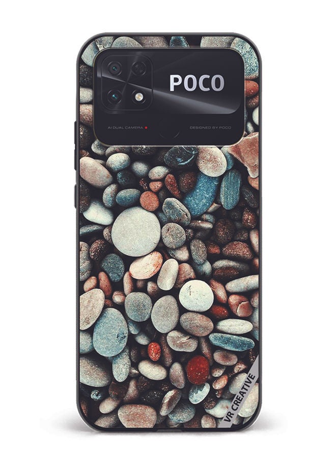 VR CREATIVE Protective Case Cover For Xiaomi Poco C40 Pebbles Design Multicolour - Image 1
