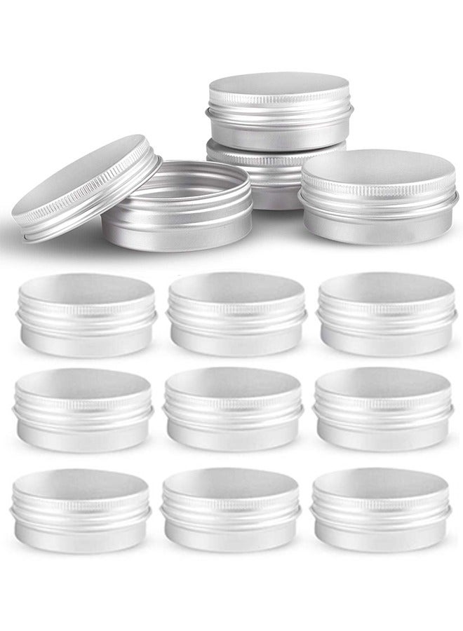 Round Aluminum Metal Tin Storage, 9 Pcs Jar Containers with Secure Screw Top Lids, Travel Tin Jars for Cosmetic, Lip Balm, Salves, Candles, Skin Care and Tea (30 ML)  - Image 1