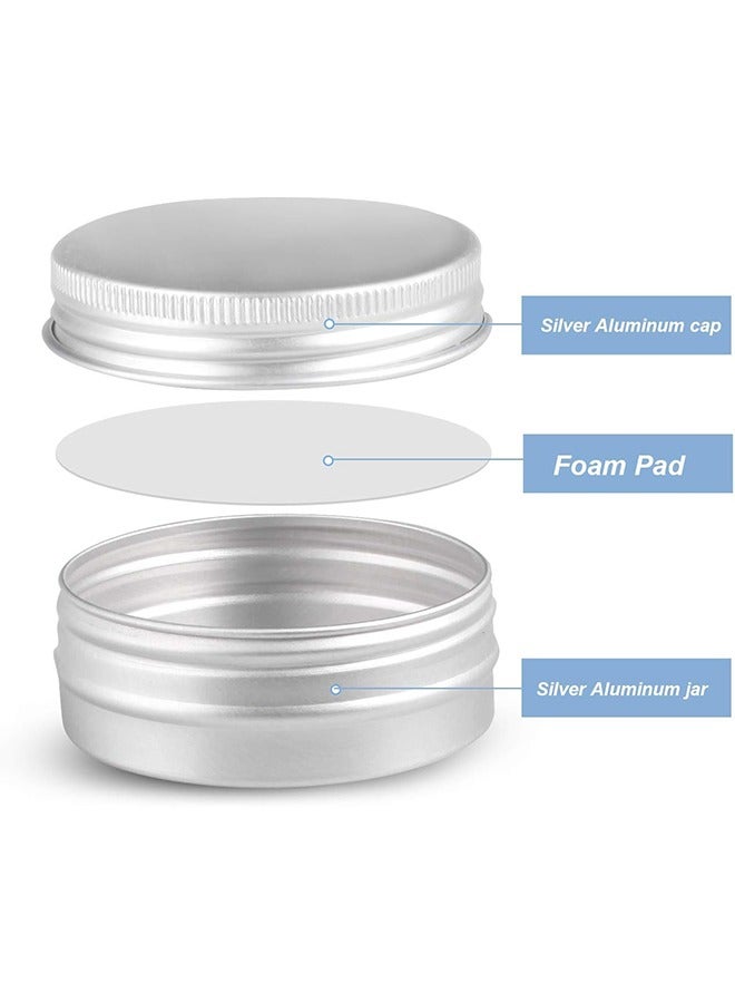 Round Aluminum Metal Tin Storage, 9 Pcs Jar Containers with Secure Screw Top Lids, Travel Tin Jars for Cosmetic, Lip Balm, Salves, Candles, Skin Care and Tea (30 ML)  - Image 3