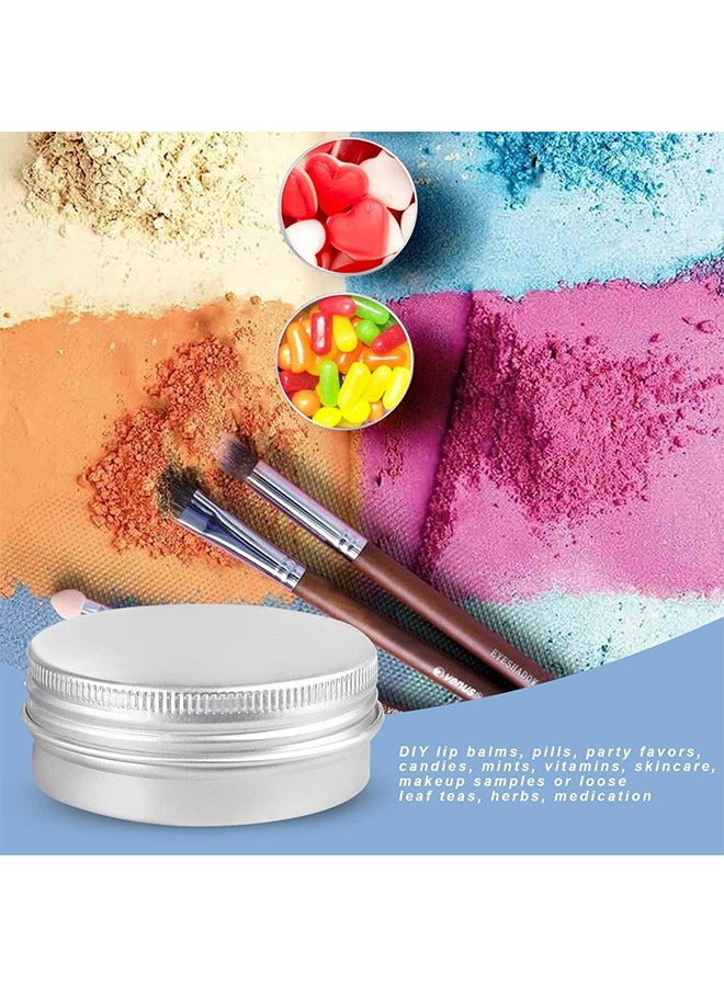 Round Aluminum Metal Tin Storage, 9 Pcs Jar Containers with Secure Screw Top Lids, Travel Tin Jars for Cosmetic, Lip Balm, Salves, Candles, Skin Care and Tea (30 ML)  - Image 5
