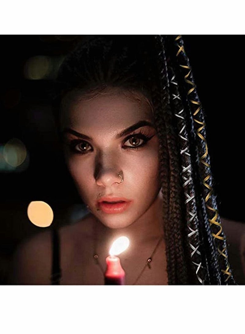 Excefore رباط شعر من الألمنيوم مع صندوق حلقة ضفيرة ملحقات سلك معدني (222 قطعة من الذهب) - Image 3