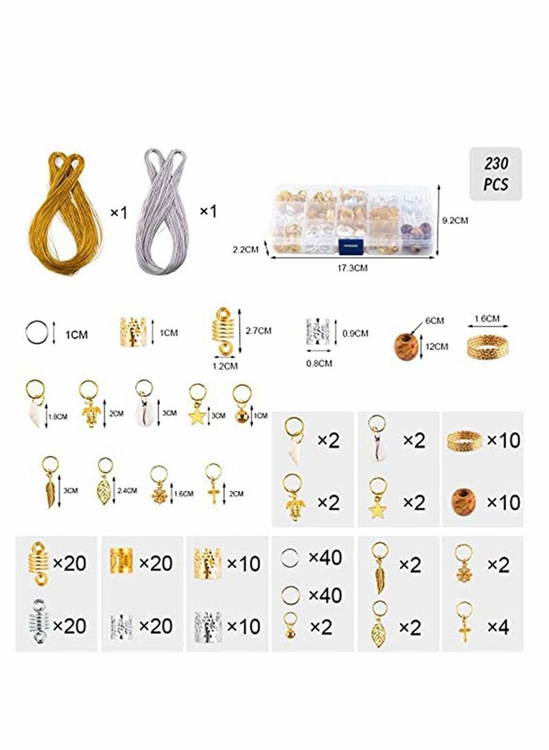 Excefore رباط شعر من الألمنيوم مع صندوق حلقة ضفيرة ملحقات سلك معدني (222 قطعة من الذهب) - Image 5