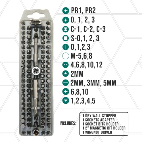 BOXERTOOL 100 piece Tamper Proof & Security Hex Bit Set 1/4" - Magnetic, Tamper Resistant, SAE Hex, Metric Hex and Star Bits - Torx, Spanner, and Tri-Wing - Compact All In One Bit Set - Image 2