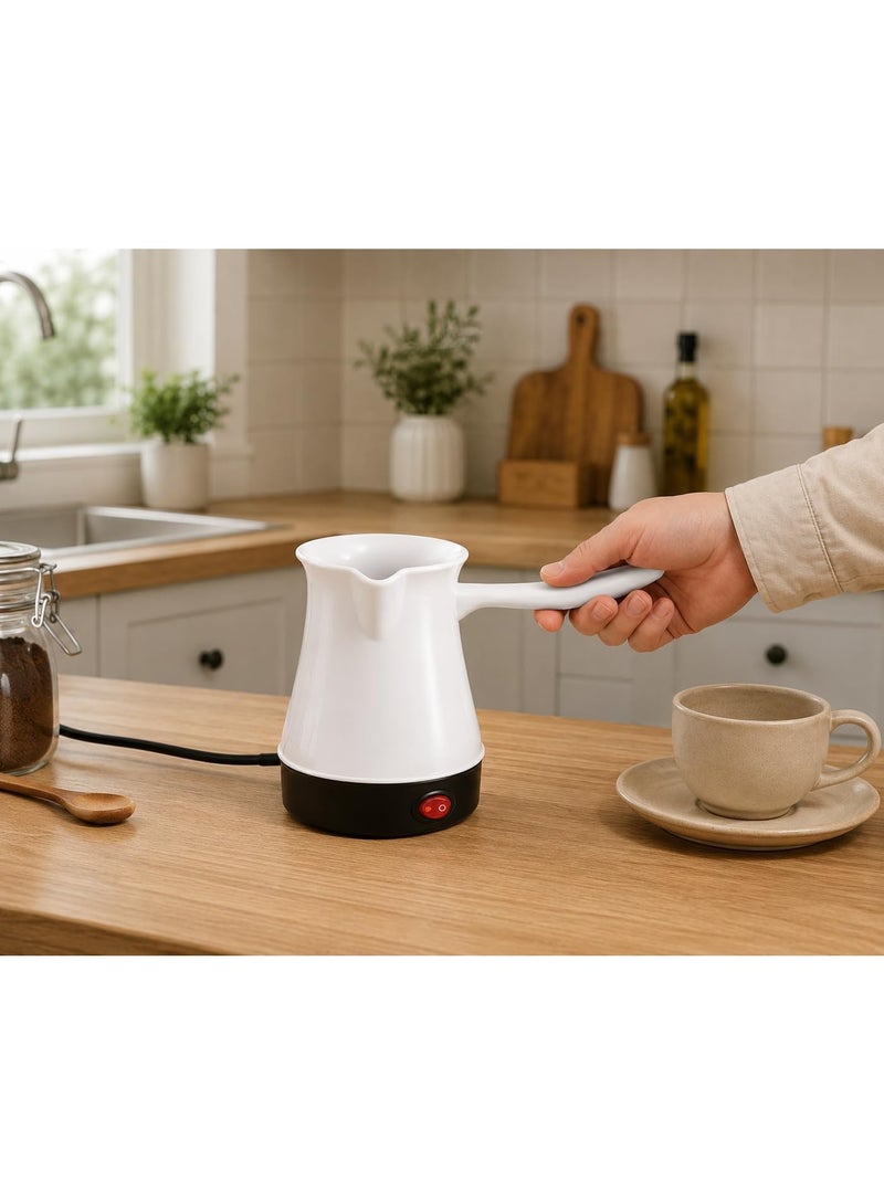 300ml Electric Turkish Coffee Machine, 500W | Turkish Coffee Maker with Stainless Steel Inner Surface | Perfect Coffee Maker for Home and Offices (White) - Image 4