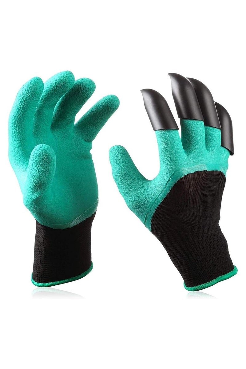 زوج من قفازات الحديقة مزود بمخالب للاصابع مصممة خصيصًا لتسهيل مهام الحديقة مثل الحفر والتقليب