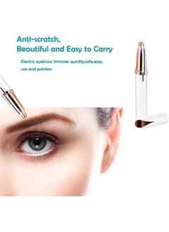Generic Eyebrow Trimmer Painless Facial Hair Remover Finishing Touch Flawless Razor for Men Women Elecric USB Rechargeable Eyebrow Device with LED Light White  - Image 5
