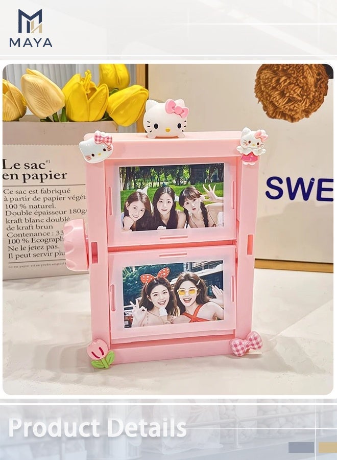 Hello Kitty Rotating Photo Album, White Spinning Frame with Top KT Figurine & Stickers, Holds 24 Photos, Double as Keepsake Display for Gifts, Graduation, Wedding, Baby Shower (Sticker included at random) - Image 5
