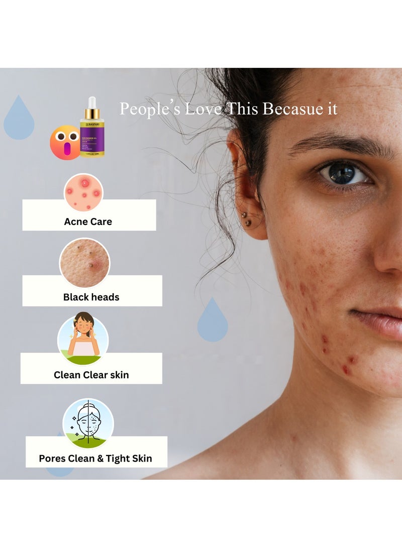 BASPARI Baspari Salicylic Acid 2% with Latic Acid 3% Serum | Acne Treatment Serum, Helps Reduce Pimples in 3 Days | 30ml  - Image 2