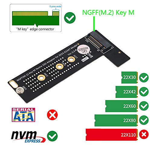 Mustpoint PCI-E x4 x2 M.2 NGFF M-Key NVME AHCI SSD Converter Card Adapter Raiser for MacBook Mini A1347 2014 MEGEN2 MEGEM2 MEGEQ2 NVME SSD - Image 5