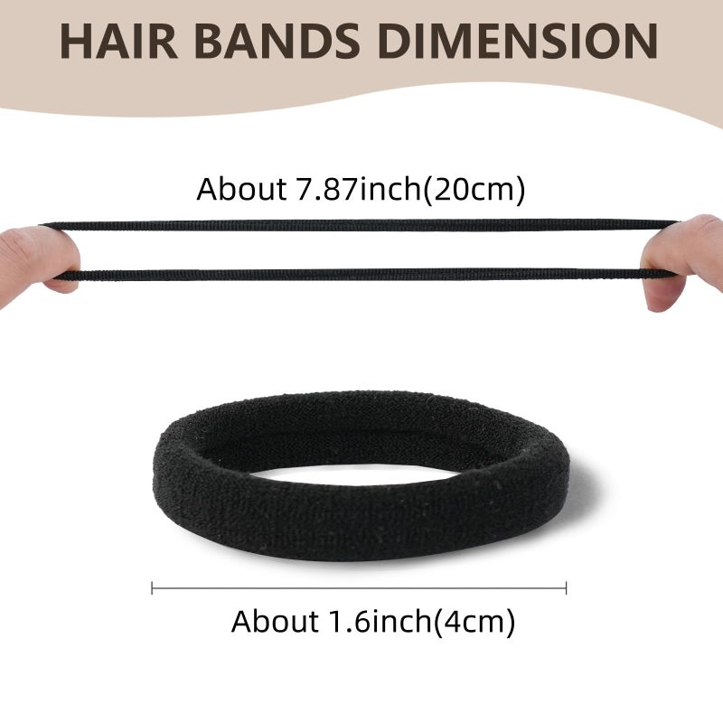 FVOLREM Hair Ties, 100 PCS No Damage Hair Elastics Hair Accessories for Women Girls, Thick Seamless Hair Ties, Neutral Color, 5 Colors Included: Black, Brown, Gray, Carnation, Light Brown - Image 2