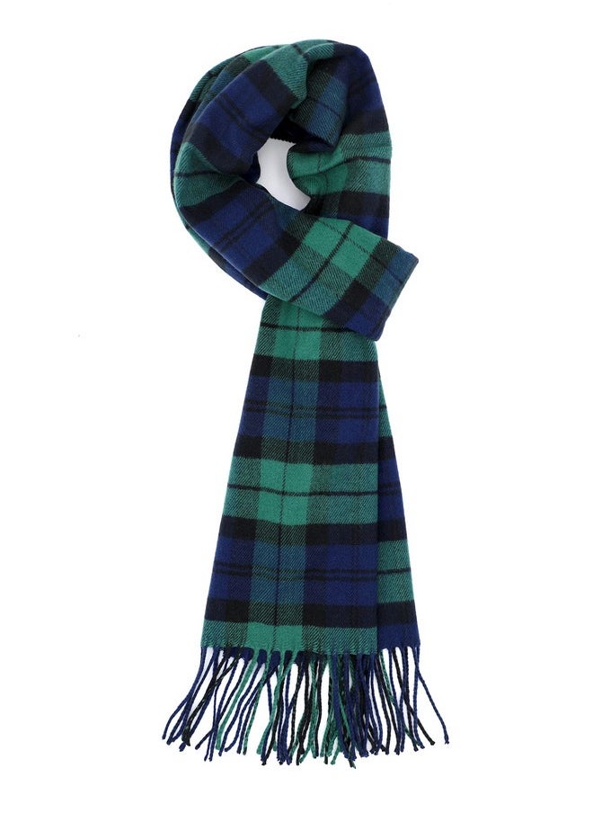 Achillea - Soft & Warm Tartan Plaid Checked Cashmere Feel Winter Scarf Unisex (Black Watch Tartan) - Image 1