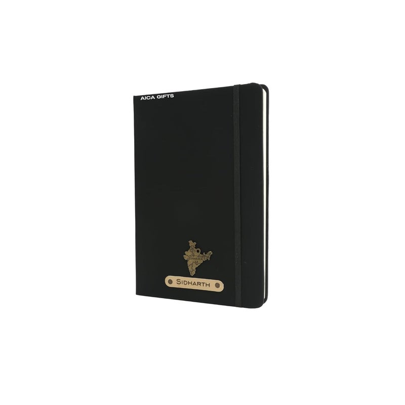 AICA Personalized Name & Charm Leather HardCover Diary (Black)Daily Diaries Diary for Mens |Gifts For Teenage Boys |Diwali Gifting Items | Journal Notebooks| Corporate Gifts for Employees| Diwali gift - Image 1