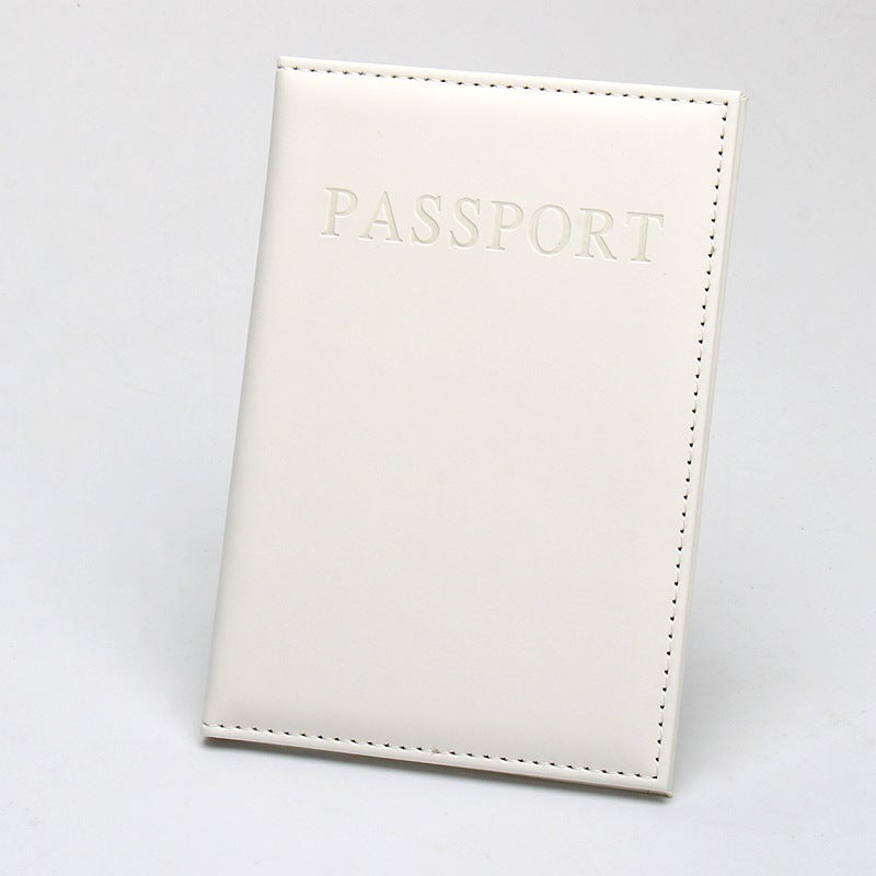 Custom Logo Leather Passport Holder White 