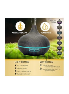 Generic SKY-TOUCH Essential Oil Diffuser, 550ml Oil Diffuser with 4 Timer, Aromatherapy Diffuser with Auto Shut-off Function, Cool Mist Humidifier BPA-Free for Bedroom Home (Dark Brown)  - Image 5