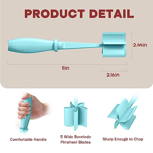 PGYARD Meat Chopper, Upgrade Hamburger Smasher, Premium Heat Resistant Meat Masher for Ground Beef, Ground Turkey and More, Non Stick Mix Grinder-Aqua - Image 2