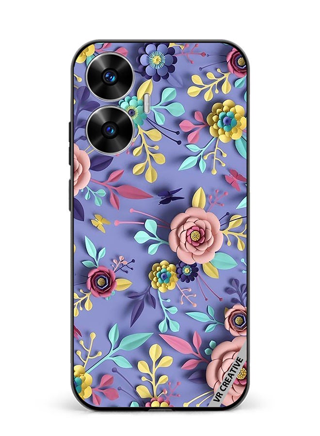 VR CREATIVE Protective Case Cover For Realme C55 Flower Design Multicolour - Image 1