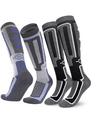 2 Pairs Mens Thermal Ski Socks Winter Warm Knee High Cycling Sports Socks 9-12 Anti Blister Cushioned Snow Boot Socks for Skiing Snowboard Trekking Hiking - pzsku/ZEF16D63231E098C6541EZ/45/1747858445/235513c5-7ff0-4116-8ffb-bb8fdebf8b06