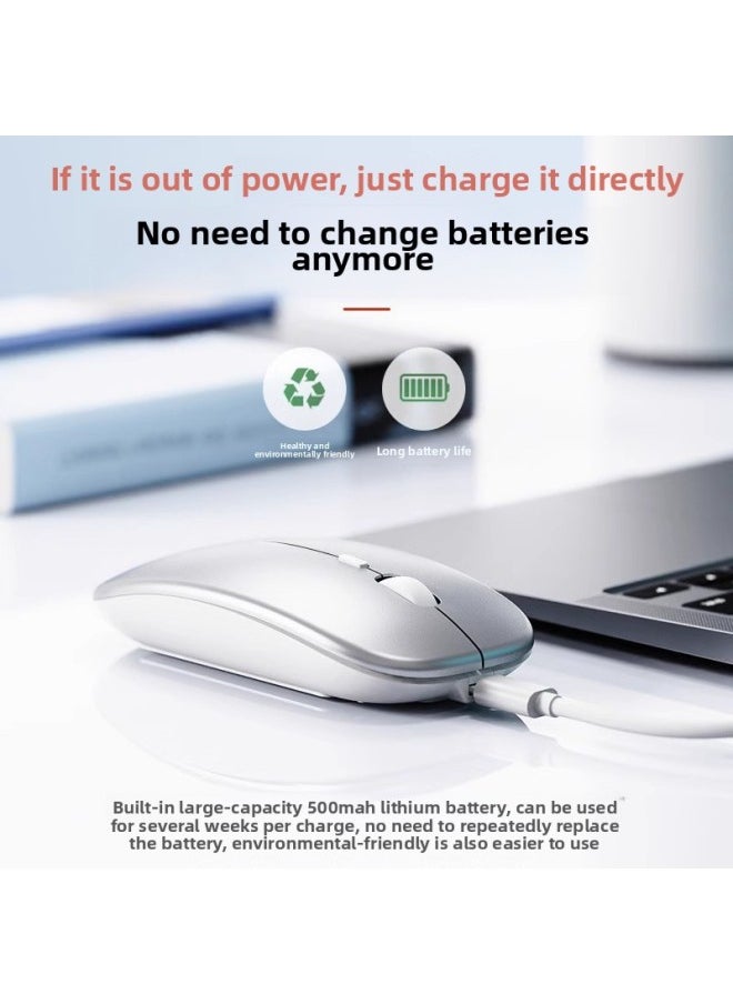 Notebook Wireless Mouse Universal Bluetooth Gaming Computer For Dell Lenovo For Huawei Rechargeable 2025 Other-Specification:Piano White-wireless Bluetooth Version [silent + Super Long Battery Life Charging Model] Free High-quality Mouse Pad