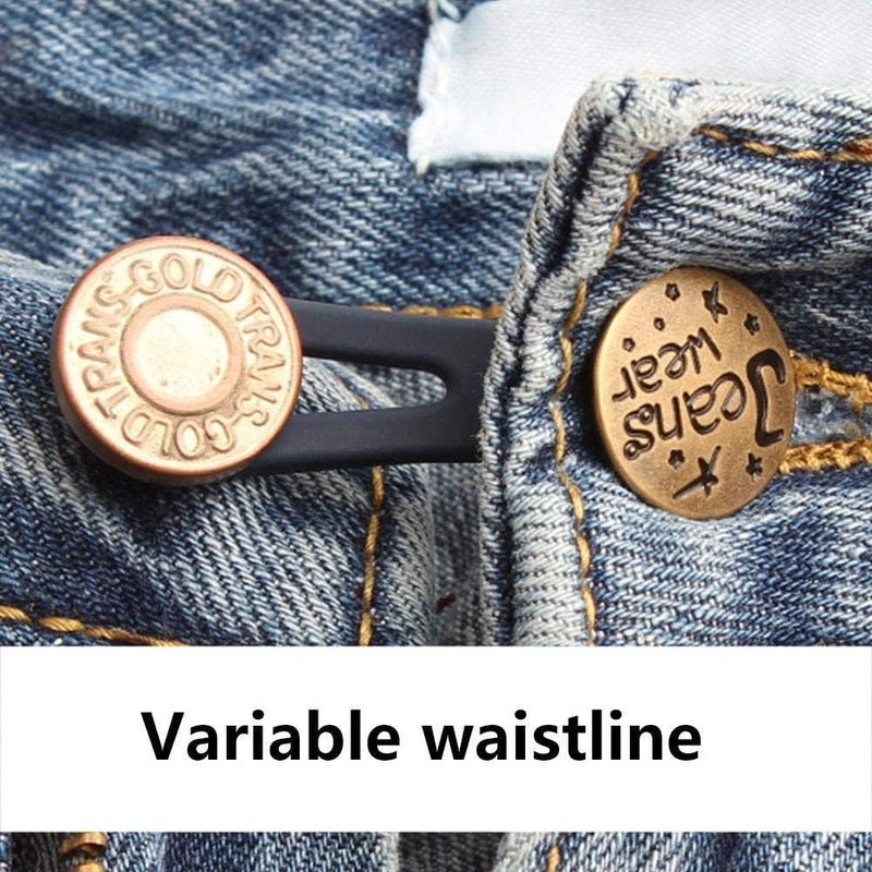 woobles Metal Button Extender for Pants Jeans Free Sewing Adjustable Retractable Button Waistband Extenders Expander Waist Y3Z9 10# - Image 3