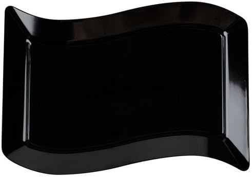 Fineline Settings Wavetrends Black RectangularWave ChinaLike 10 X 1575 Plate 120 Pieces - Image 2