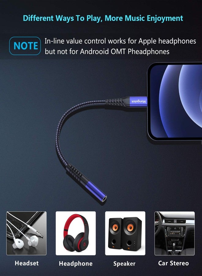 Mangotek iPhone Headphone Adapter, Lightning to 3.5 mm Headphone Jack Adapter iPhone Dongle Converter Aux Adaptor Compatible with iPhone 14 13 12 11 Pro Max 7 8 Plus SE X XR XS - Image 5