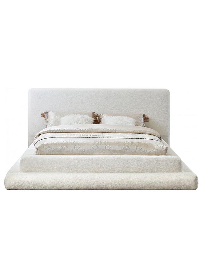 A to Z Furniture Devine Premium Bed 160x200cm Queen size Bed in Cream Color 