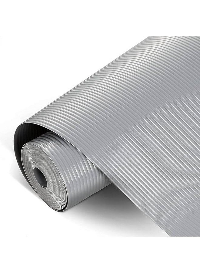 ElastPro Ethylene Vinyl Acetate 45 cm X 5 m Metallic Food Grade EVA Anti Slip Washable MatSheet for Fridge, Kitchen, Drawer, Shelf Liner, Table (Line Texture, Metallic Grey) - Image 1