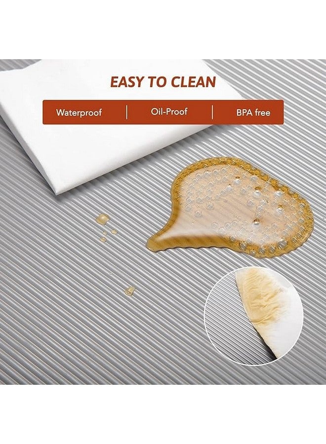 ElastPro Ethylene Vinyl Acetate 45 cm X 5 m Metallic Food Grade EVA Anti Slip Washable MatSheet for Fridge, Kitchen, Drawer, Shelf Liner, Table (Line Texture, Metallic Grey) - Image 3