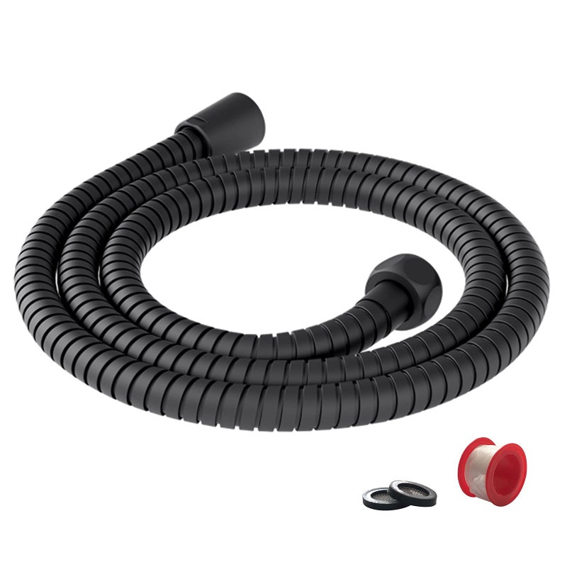 Pichrain Matte Black Shower Hose Replacement, 60 Inch Stainless Steel Handheld Shower Head Hose Extension with Brass Nut and Insert, High Water Pressure Burst Resistance, Kink Free and Flexible - Image 1