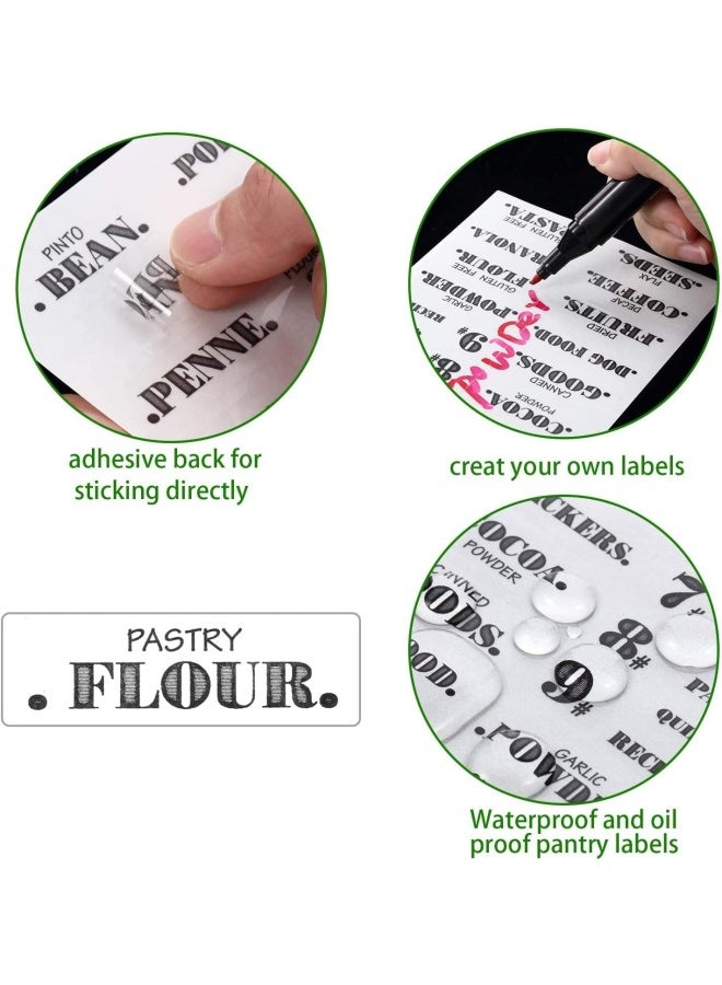 132 Kitchen Labels For Jars, Canisters, Boxes, Containers, Kitchen Storage & Organization Accessories, Pantry Kitchen Organizer, Spice Script Stickers, Pre-Printed Jar Labels