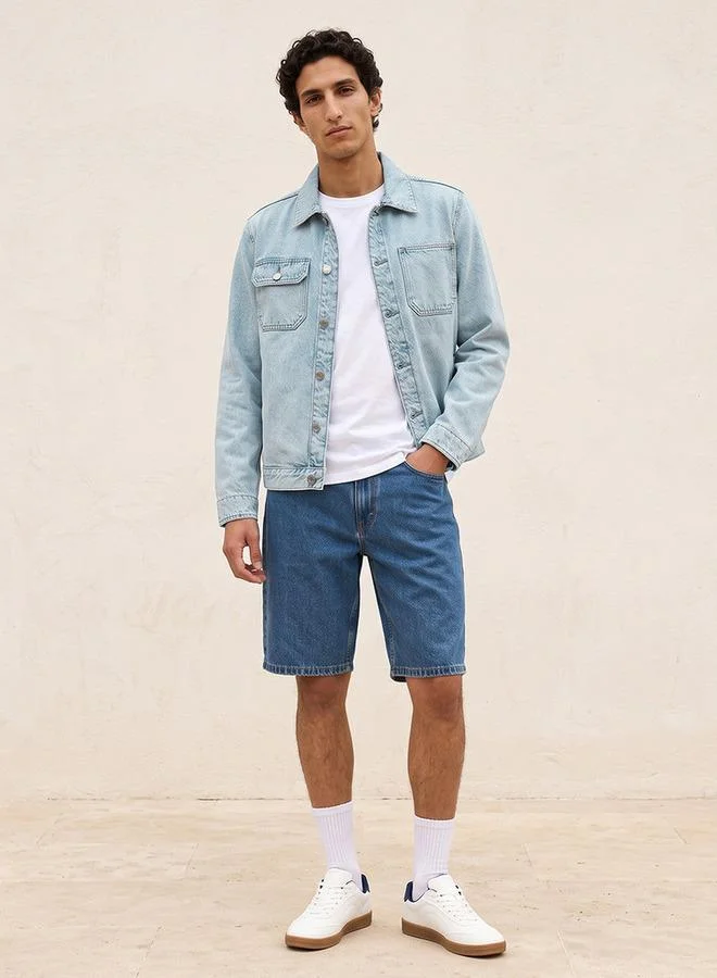 Splash FAV Denim Trucker Jacket with Chest Pocket