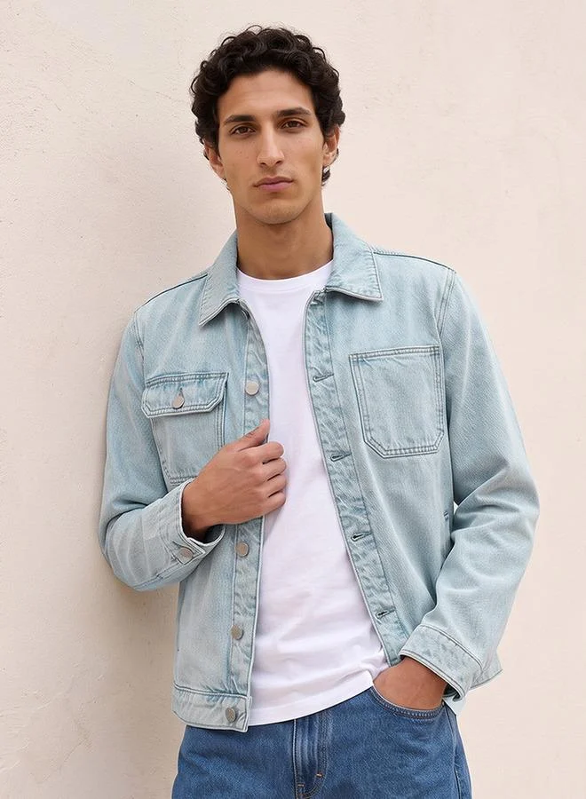 Splash FAV Denim Trucker Jacket with Chest Pocket