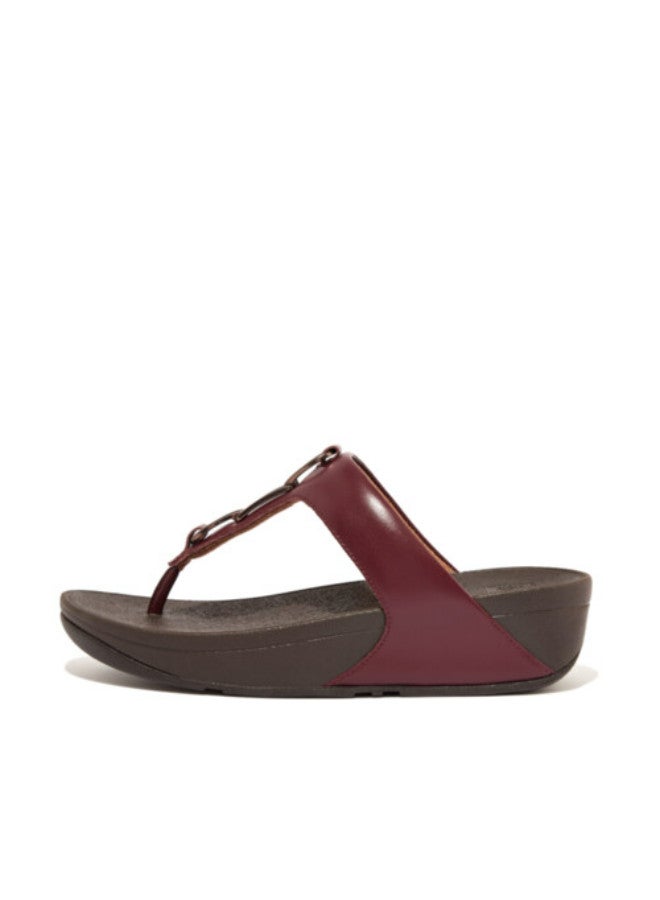 FitFlop 049-715 Fitflop Ladies Sandals Hallye Chain Toe Post FD3-A01 Plummy  - Image 1
