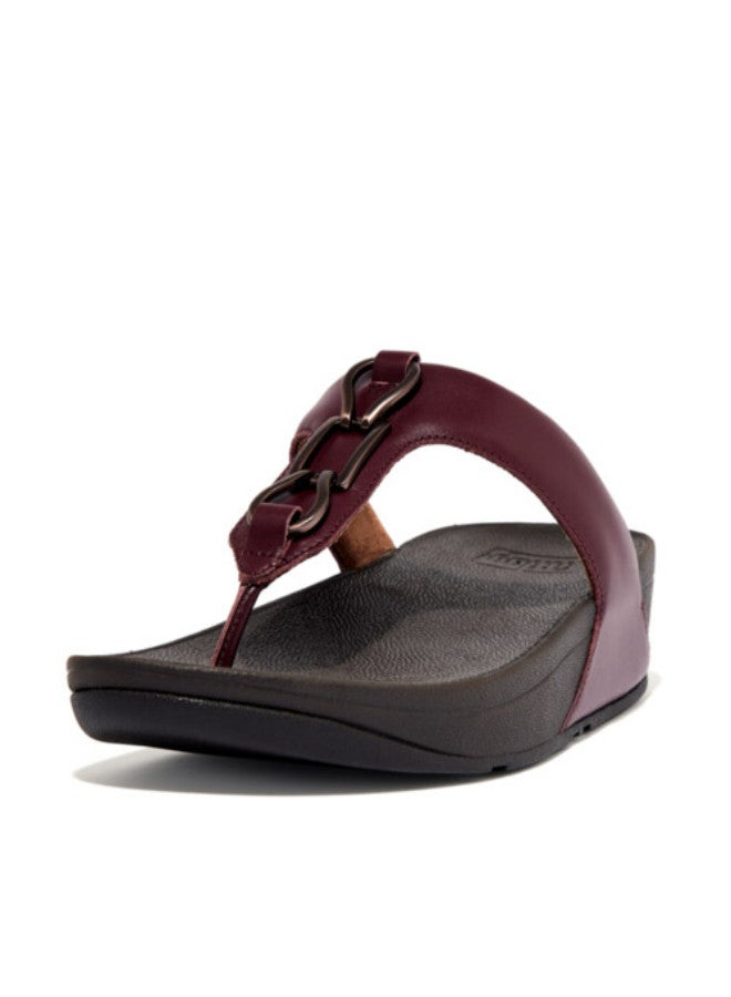 FitFlop 049-715 Fitflop Ladies Sandals Hallye Chain Toe Post FD3-A01 Plummy  - Image 4