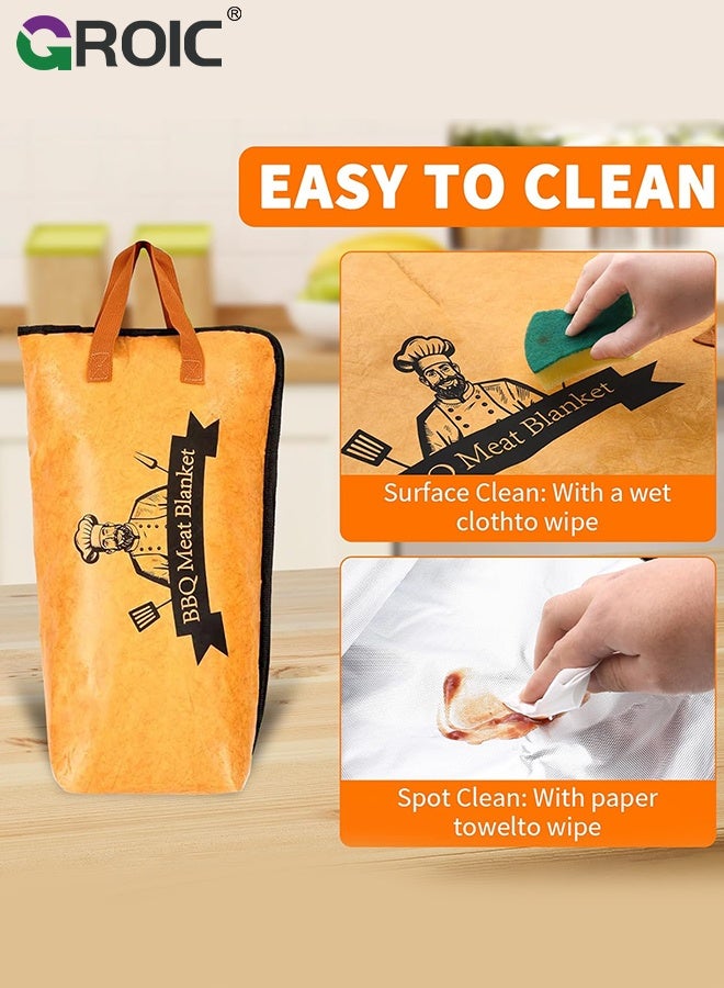 GROIC 21-Inch BBQ Blanket for Resting Meat,5-Layer Thickened Insulation BBQ Brisket Blanket with Handle & Wide-Mouth Zipper Design for Large Brisket, Beef,Smoker Bag for Moisture Retention - Image 3