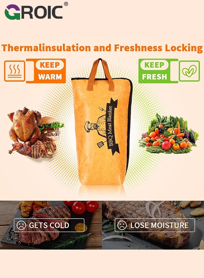 GROIC 21-Inch BBQ Blanket for Resting Meat,5-Layer Thickened Insulation BBQ Brisket Blanket with Handle & Wide-Mouth Zipper Design for Large Brisket, Beef,Smoker Bag for Moisture Retention - Image 5