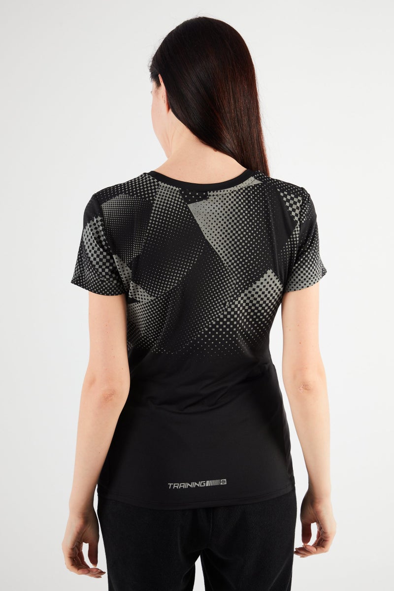 Scuderia Ferrari Women Sportswear Fit Short Sleeve Running Top, Black/Grey  - Image 4
