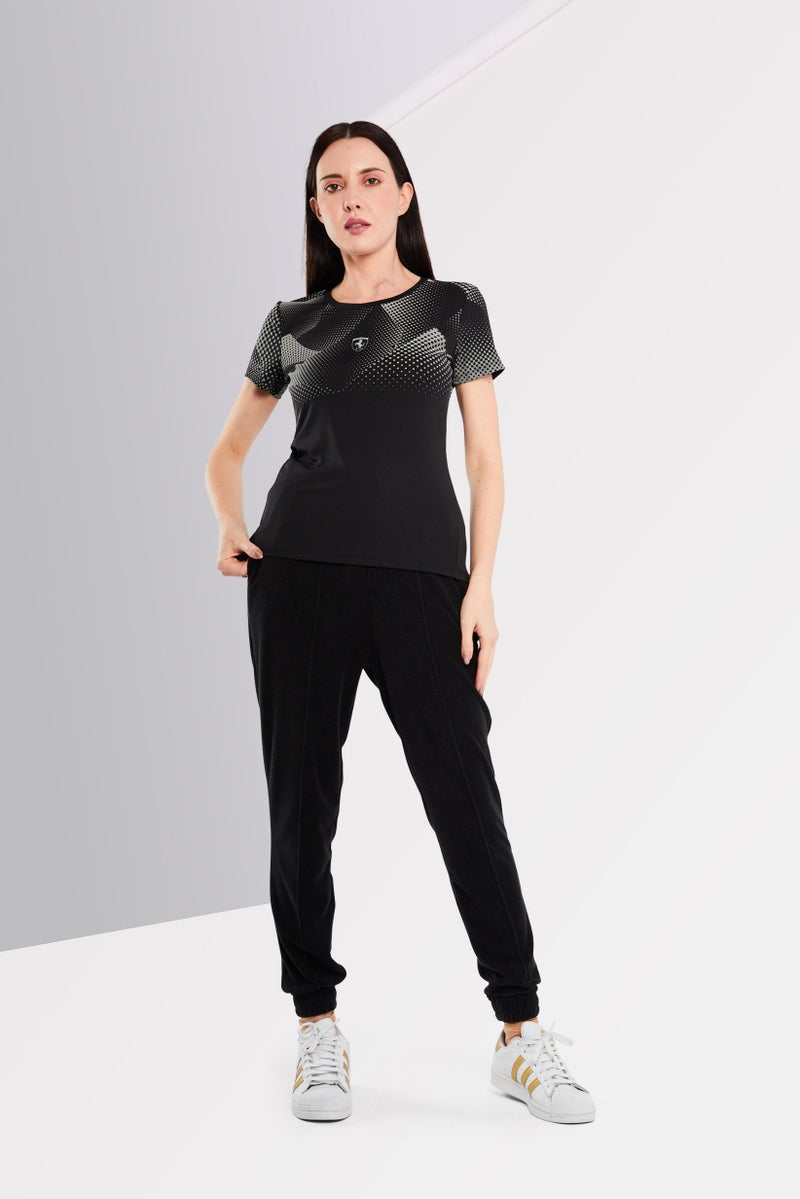 Scuderia Ferrari Women Sportswear Fit Short Sleeve Running Top, Black/Grey - Image 2