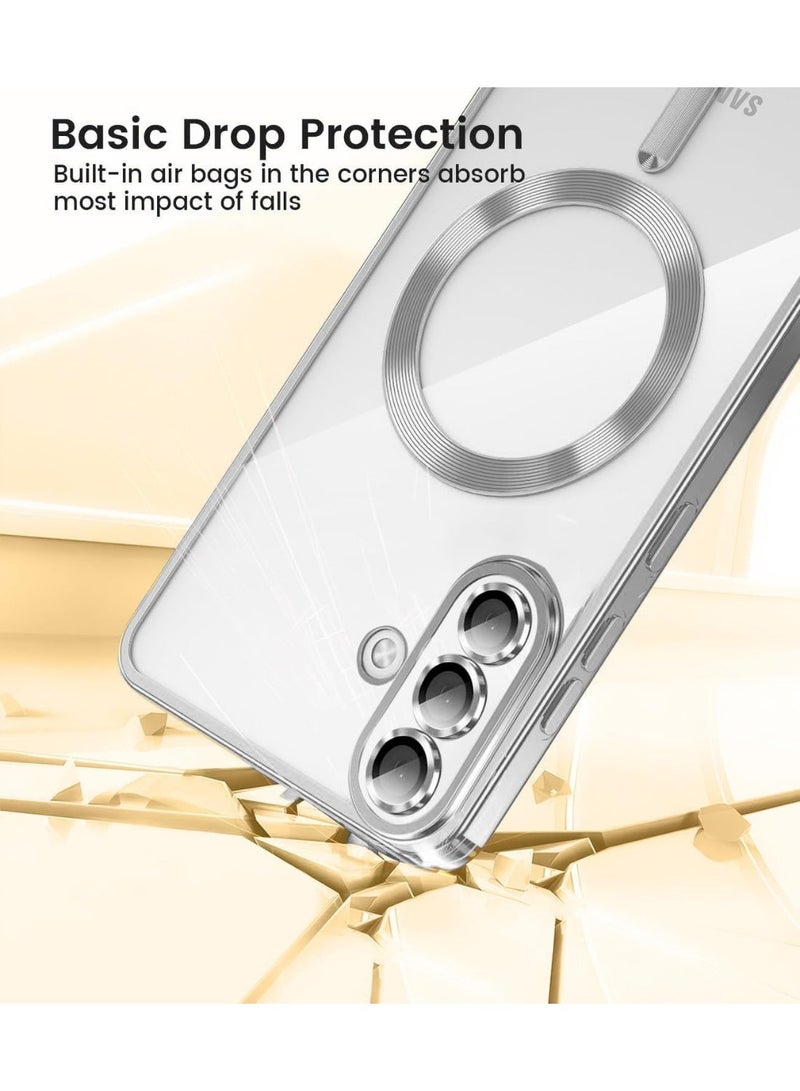 Magnetic Clear Case for Samsung Galaxy A17 with Camera Lens Protector Magsafe Compatible Electroplated Soft TPU Shockproof Phone Case for Samsung Galaxy A17 - Image 5