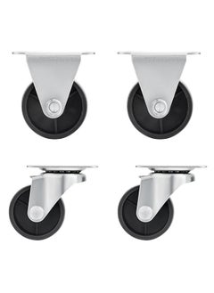 BMB tools PP Caster Wheels -2 Piece Rigid and 2 Piece Swivel 50mm- Plate Ball Bearing Design for Non-Marking Smooth Rolling for Furniture Office Chairs Trolleys Workbenches Equipment and Utility Carts  - Image 2