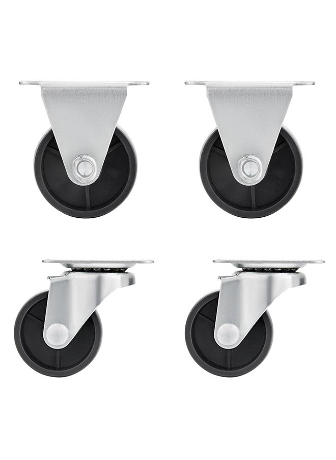 BMB tools PP Caster Wheels -2 Piece Rigid and 2 Piece Swivel 50mm- Plate Ball Bearing Design for Non-Marking Smooth Rolling for Furniture Office Chairs Trolleys Workbenches Equipment and Utility Carts  - Image 2