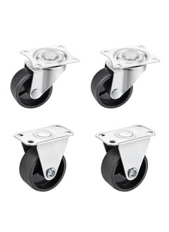 BMB tools PP Caster Wheels -2 Piece Rigid and 2 Piece Swivel 50mm- Plate Ball Bearing Design for Non-Marking Smooth Rolling for Furniture Office Chairs Trolleys Workbenches Equipment and Utility Carts  - Image 1