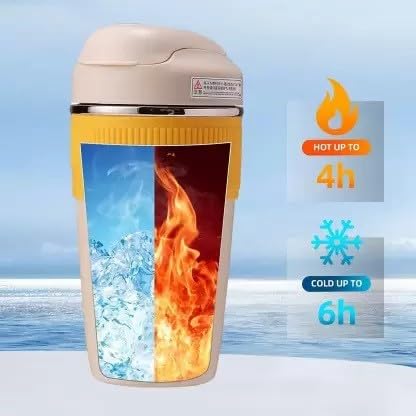 daiDokoro Double Wall Insulated Leak Proof Travel Coffee Tumbler with Inbuilt for HotCold Drinks 480 ML Turmeric - Image 5